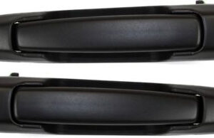 Front, Driver and Passenger Side Textured Black Exterior Door Handle, Without Key Hole