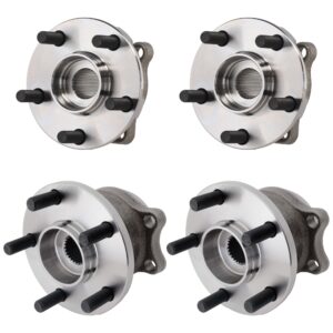 Front, Driver and Passenger Side Wheel Hub, 5 Lugs, With Bearing, AWD