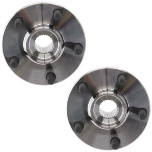 Front, Driver and Passenger Side Wheel Hub, 5 Lugs, Without Bearing