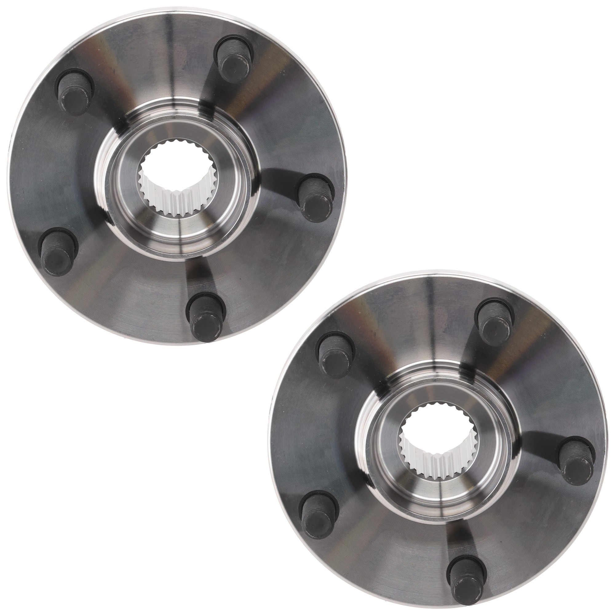 Front, Driver and Passenger Side Wheel Hub, 5 Lugs, Without Bearing
