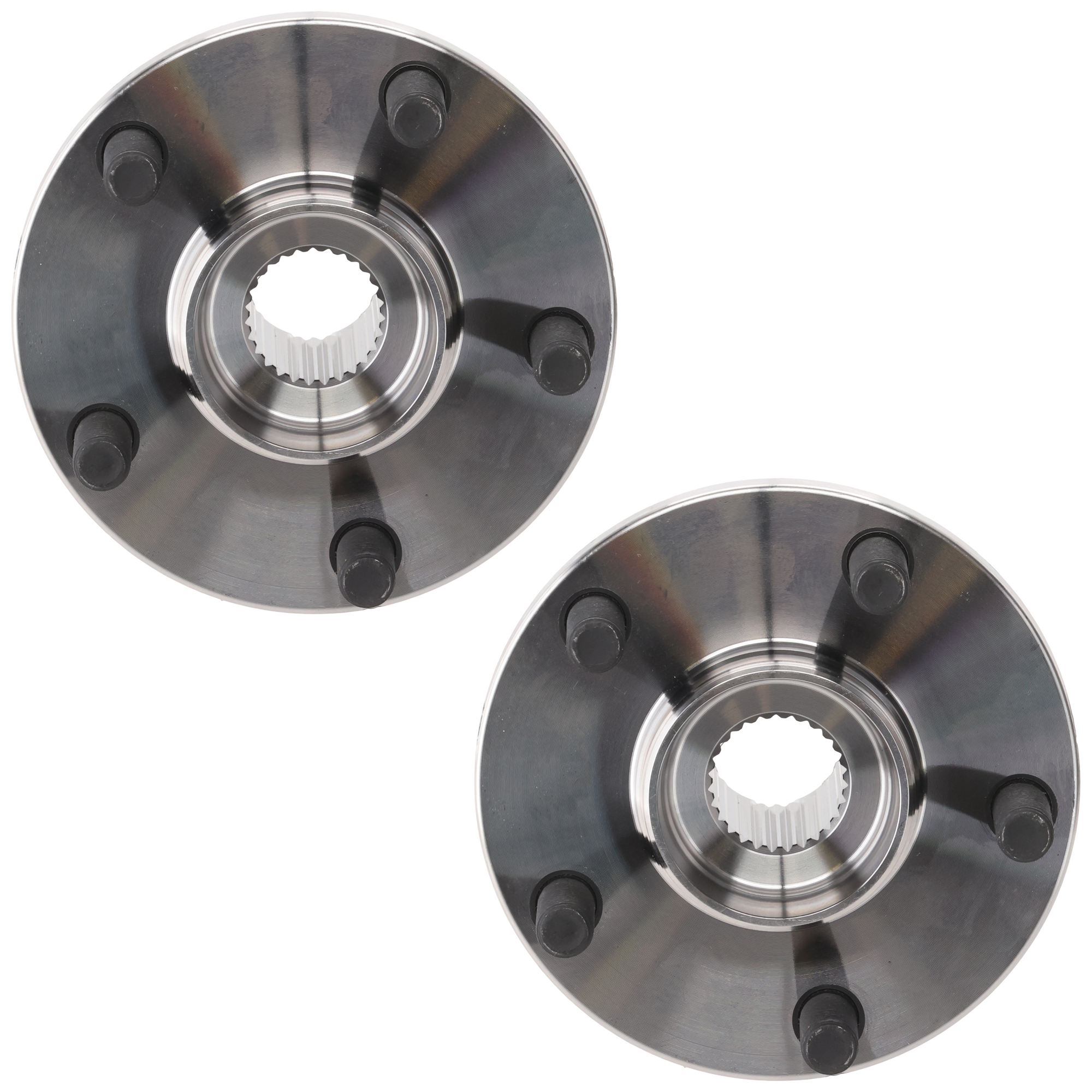 Front, Driver and Passenger Side Wheel Hub, 5 Lugs, Without Bearing