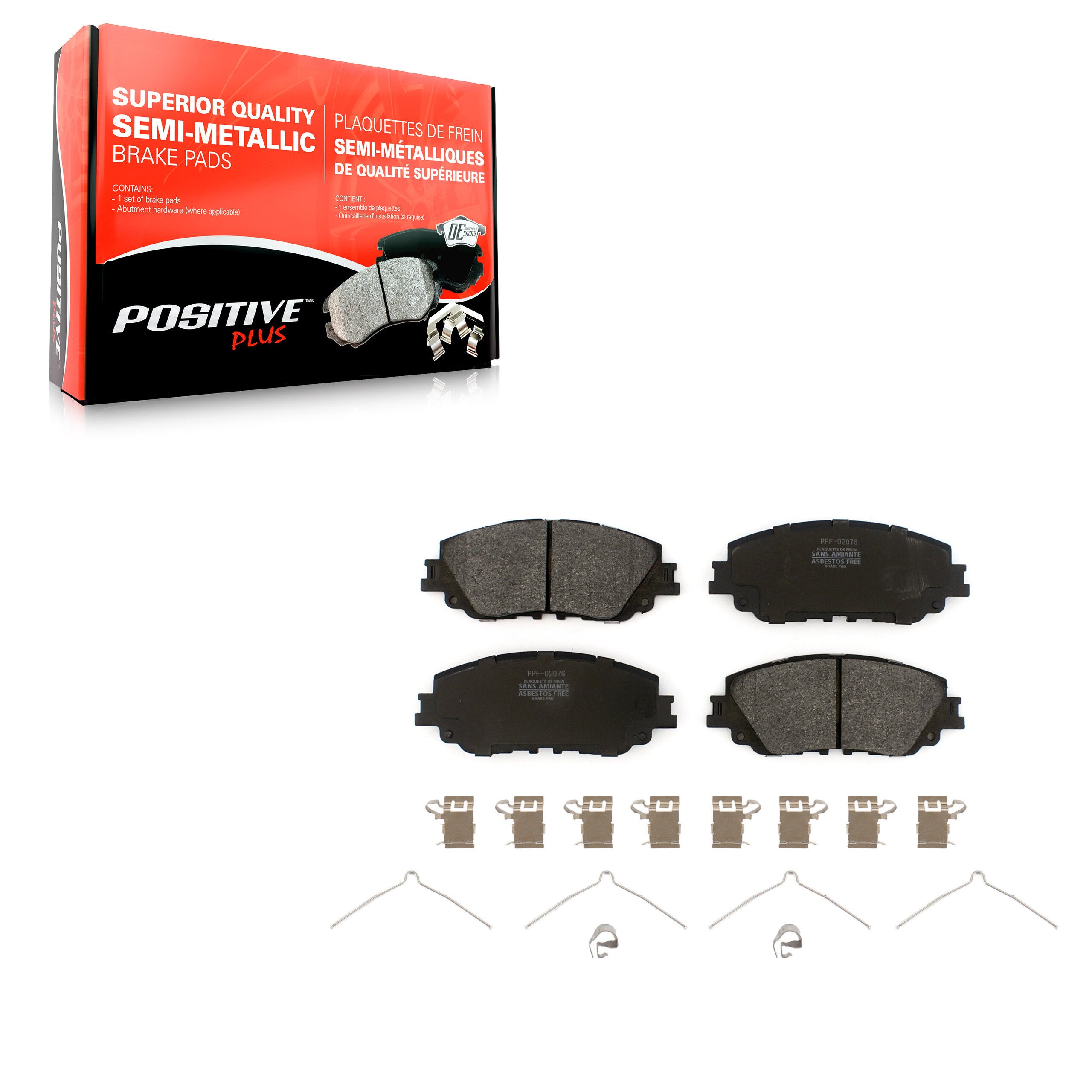 Front Semi-Metallic Disc Brake Pads PPF-D2076 For Toyota RAV4 Camry Corolla Cross C-HR Lexus Venza