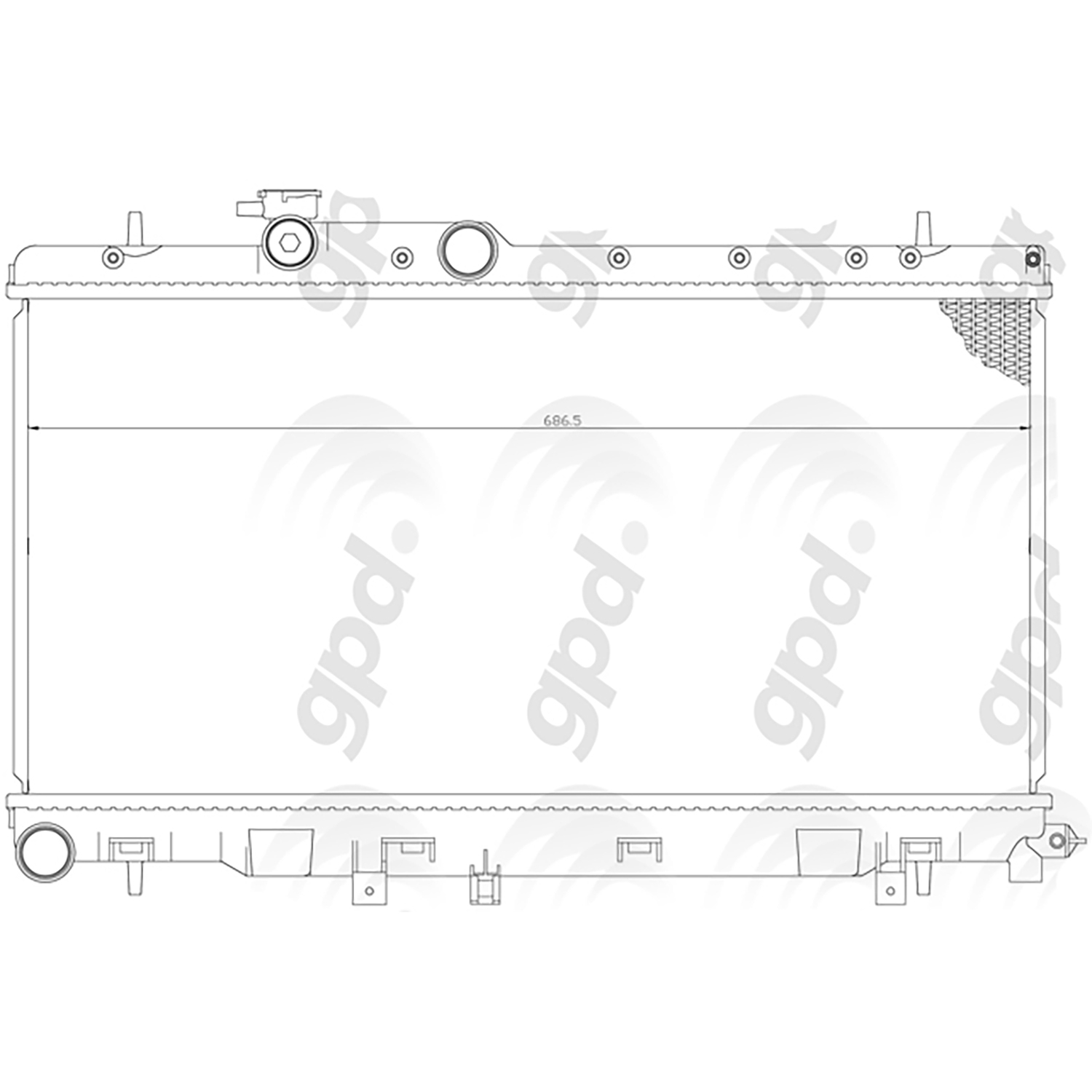 2704C Radiator, 2.5L, 4Cyl