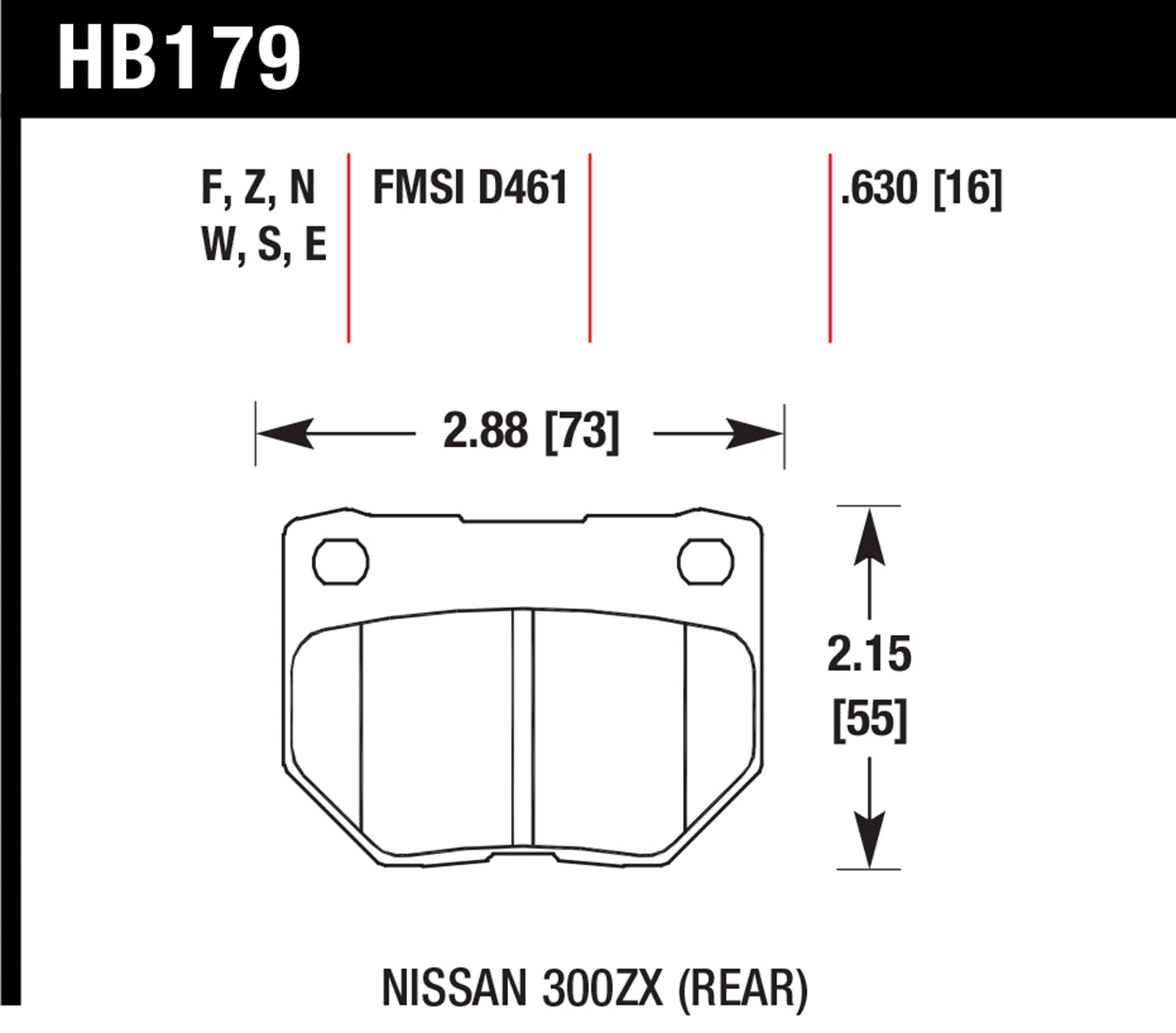 HB179B.630 Rear HPS 5.0 Series Carbon Fiber Brake Pad Set