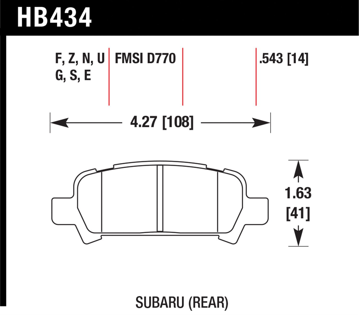 HB434N.543 Rear Performance HP Plus Autocross & Track Series Carbon Fiber Brake Pad Set