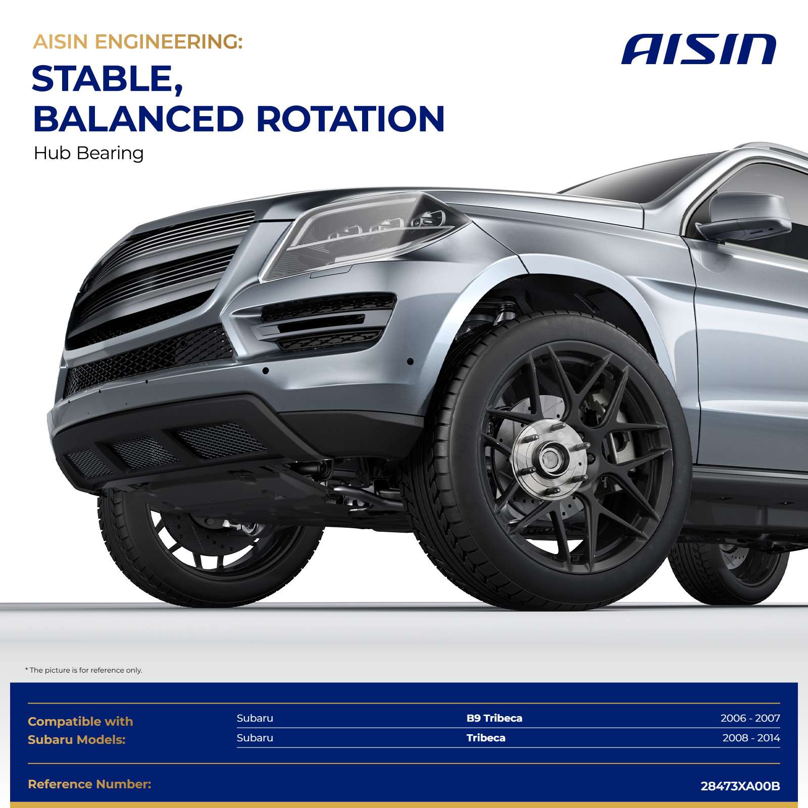 HUBF-00589 Rear, Driver or Passenger Side Wheel Hub, 5 Lugs, Sport Utility