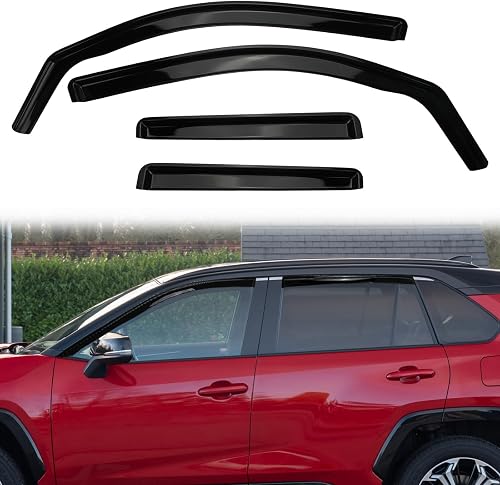 in-Channel Window Visors Rain Guards for 2019-2025 Toyota Rav4, Window Deflectors, Reduce Wind Noise & Weather Protection (4 PCS)