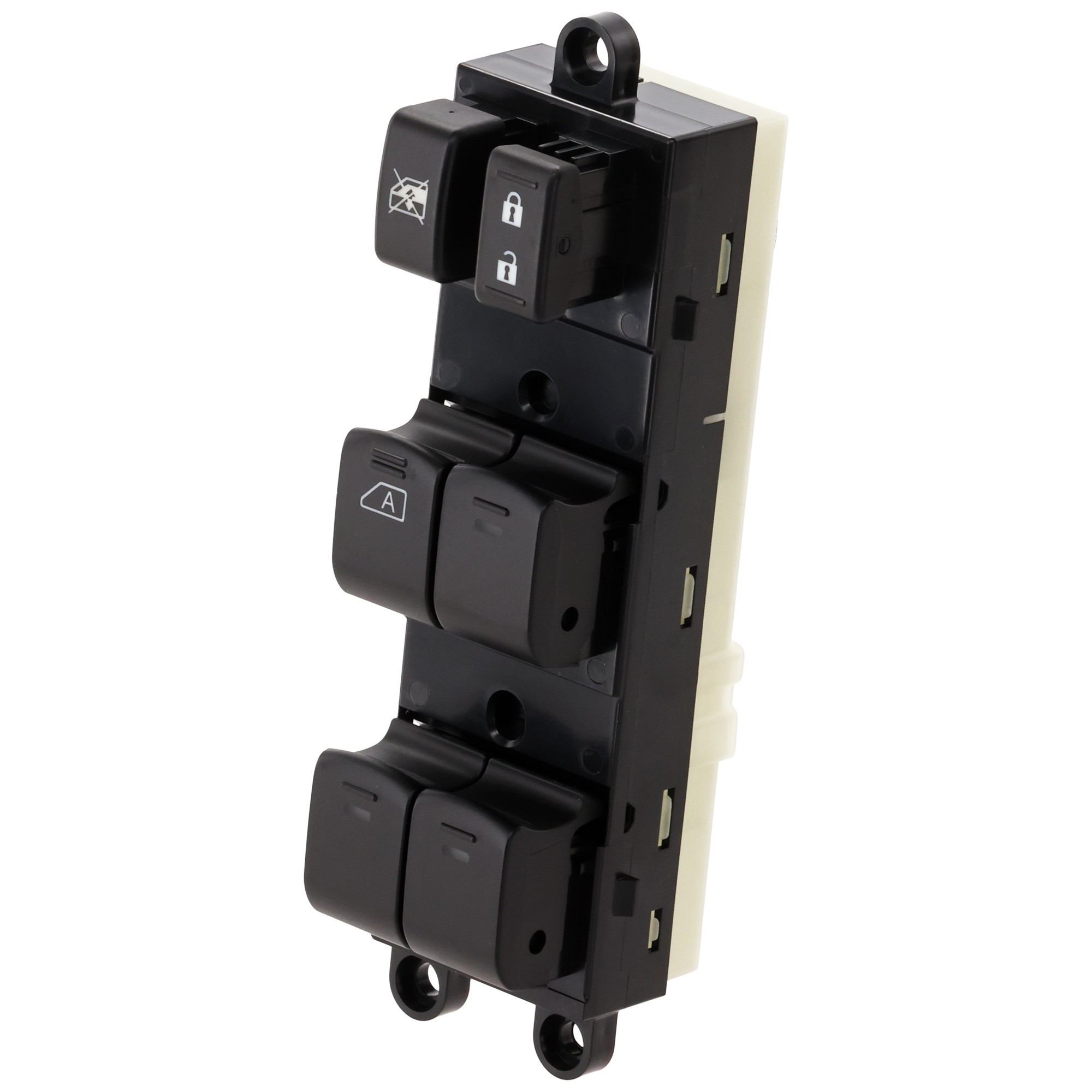 Front, Driver Side Window Switch, Black, 6-Button