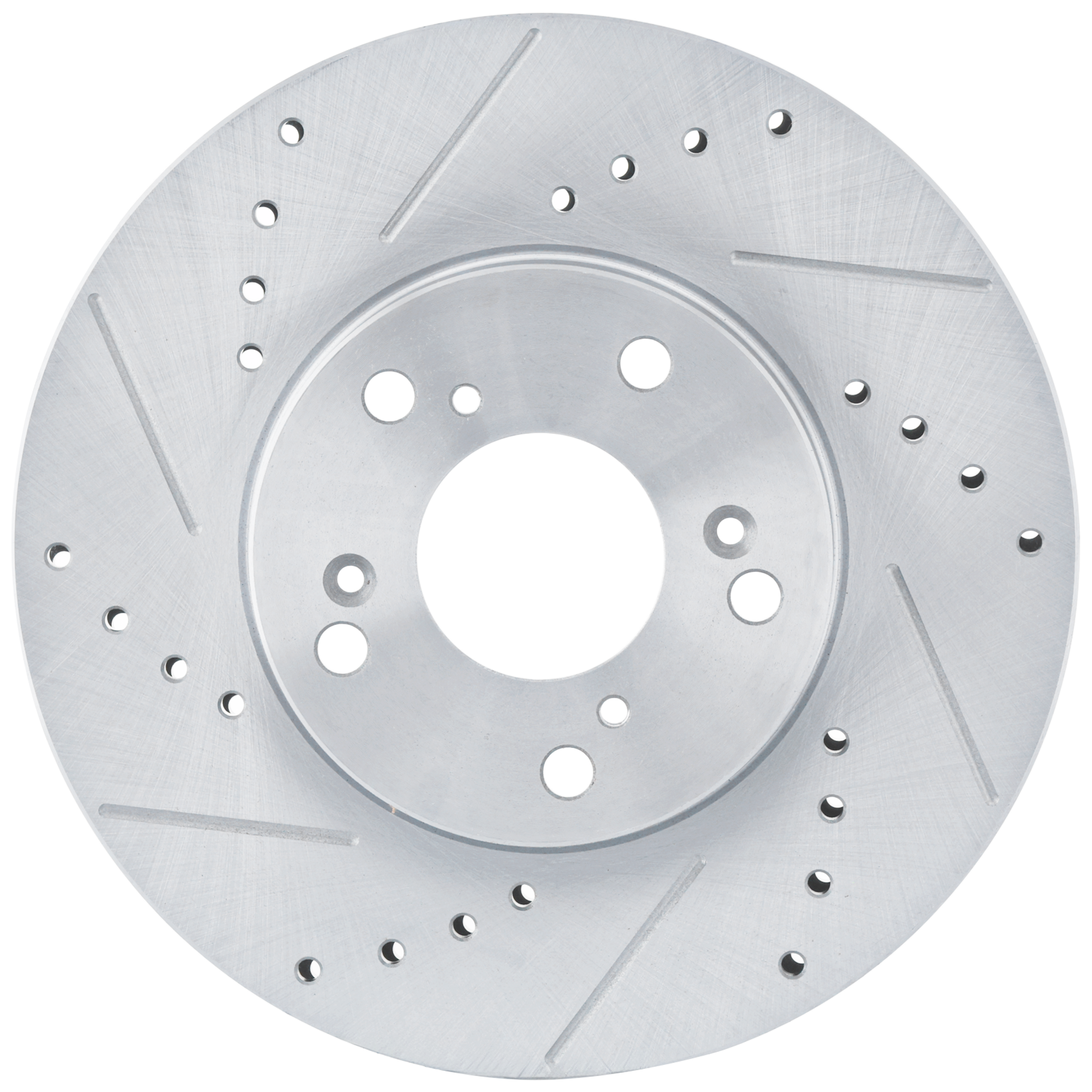 Front, Driver or Passenger Side Brake Disc, Cross-drilled and Slotted, Vented, 5 Lugs, 11.1 in., Coupe/Sedan - Image 3