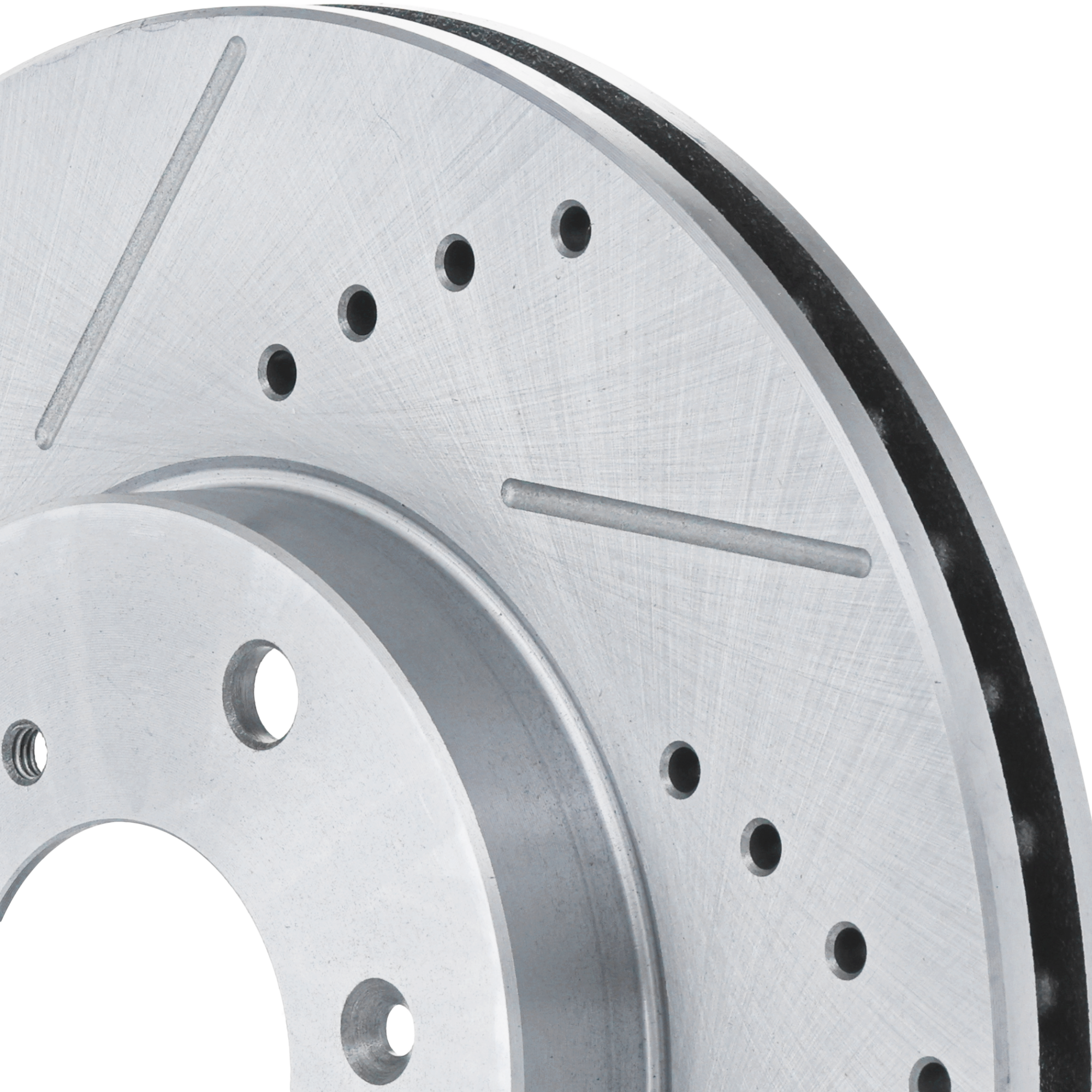 Front, Driver or Passenger Side Brake Disc, Cross-drilled and Slotted, Vented, 5 Lugs, 11.1 in., Coupe/Sedan - Image 5
