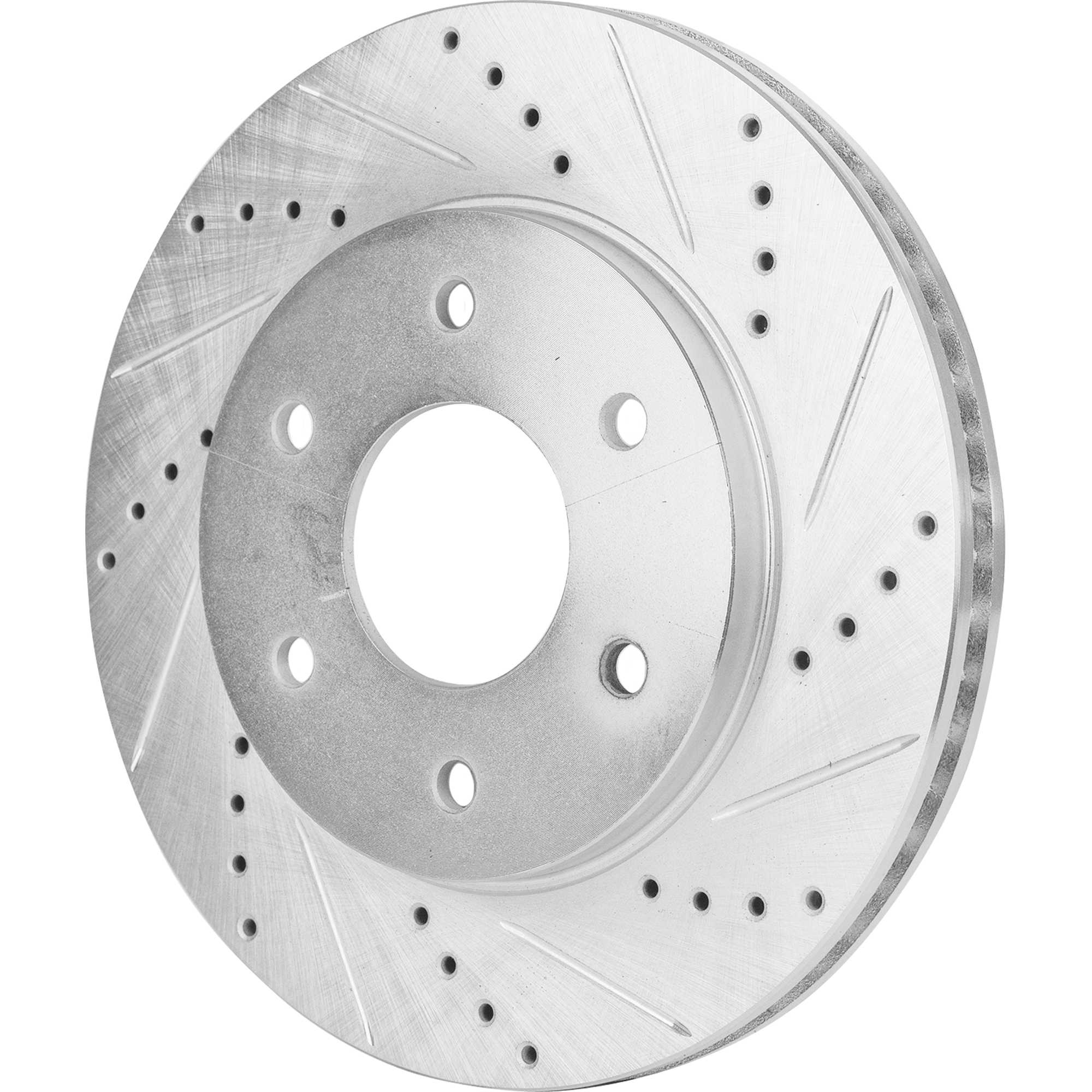 Front, Driver or Passenger Side Brake Disc, Cross-drilled and Slotted, Vented - Image 2