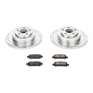 K3124 Rear Brake Disc and Pad Kit, Silver zinc-plated, Cross-drilled and Slotted, 5 Lugs, 290 mm, Carbon Fiber Ceramic, Z23 Evolution Sport Series