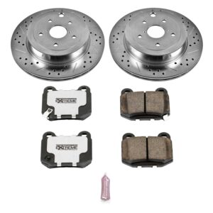 K5305-26 Rear Brake Disc and Pad Kit, Silver zinc-plated, Cross-drilled and Slotted, 5 Lugs, 316 mm, Carbon Fiber Ceramic, Z26 Street Warrior Carbon-Fiber Ceramic Series