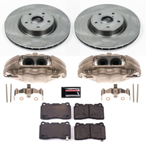 KCOE131 2-Wheel Set Front Brake Kit With Calipers, Plain Surface 5 Lugs 326 mm Natural Caliper, Ceramic, Z17 OE Replacement, Includes (2) Brake Caliper and (1) Brake Disc and...
