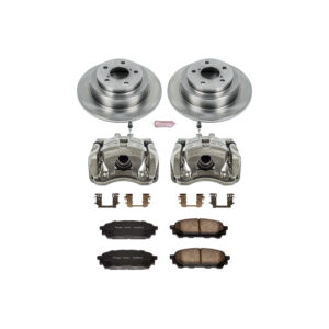 KCOE447 2-Wheel Set Rear Brake Kit With Calipers, Plain Surface 5 Lugs 266 mm Natural Caliper, Ceramic, Z17 OE Replacement, Includes (1) Brake Disc and Pad Kit and (2) Brake...