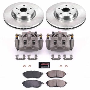 KCOE4603 2-Wheel Set Front Brake Kit With Calipers, Plain Surface 5 Lugs 315 mm Natural Caliper, Ceramic, Z17 OE Replacement, Includes (1) Brake Disc and Pad Kit and (2) Brake...