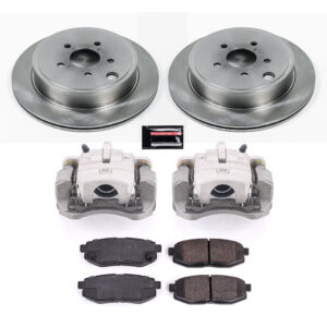 KCOE5883 2-Wheel Set Rear Brake Kit With Calipers, Plain Surface 5 Lugs 289.8 mm Natural Caliper, Ceramic, Z17 OE Replacement, Includes (1) Brake Disc and Pad Kit and (2) Brake...