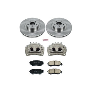 KCOE6082 2-Wheel Set Front Brake Kit With Calipers, Plain Surface 5 Lugs 292 mm Natural Caliper, Ceramic, Z17 OE Replacement, Includes (1) Brake Disc and Pad Kit and (2) Brake...