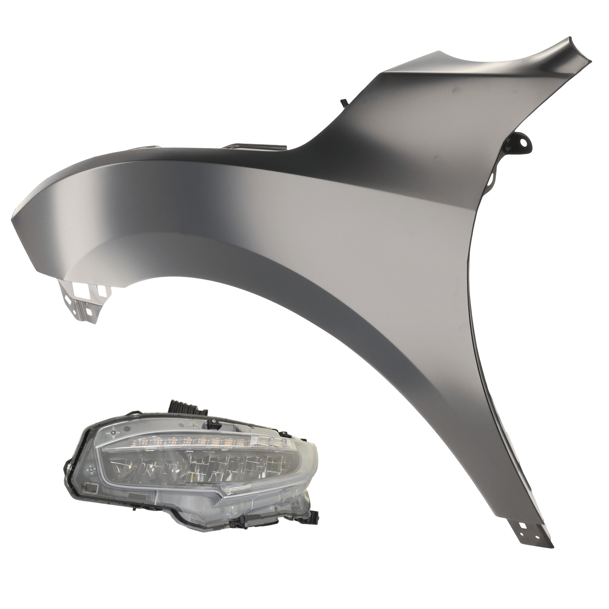 2-Piece Kit Driver Side LED Headlight, With bulb(s), includes Fender, CAPA Certified