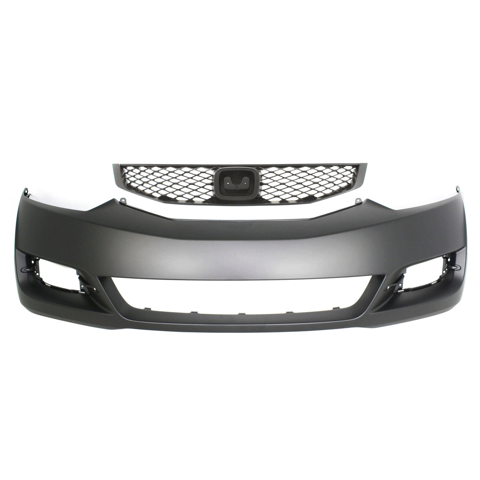2-Piece Kit Front Primed Bumper Cover, Coupe, Includes (1) Bumper Cover and (1) Grille