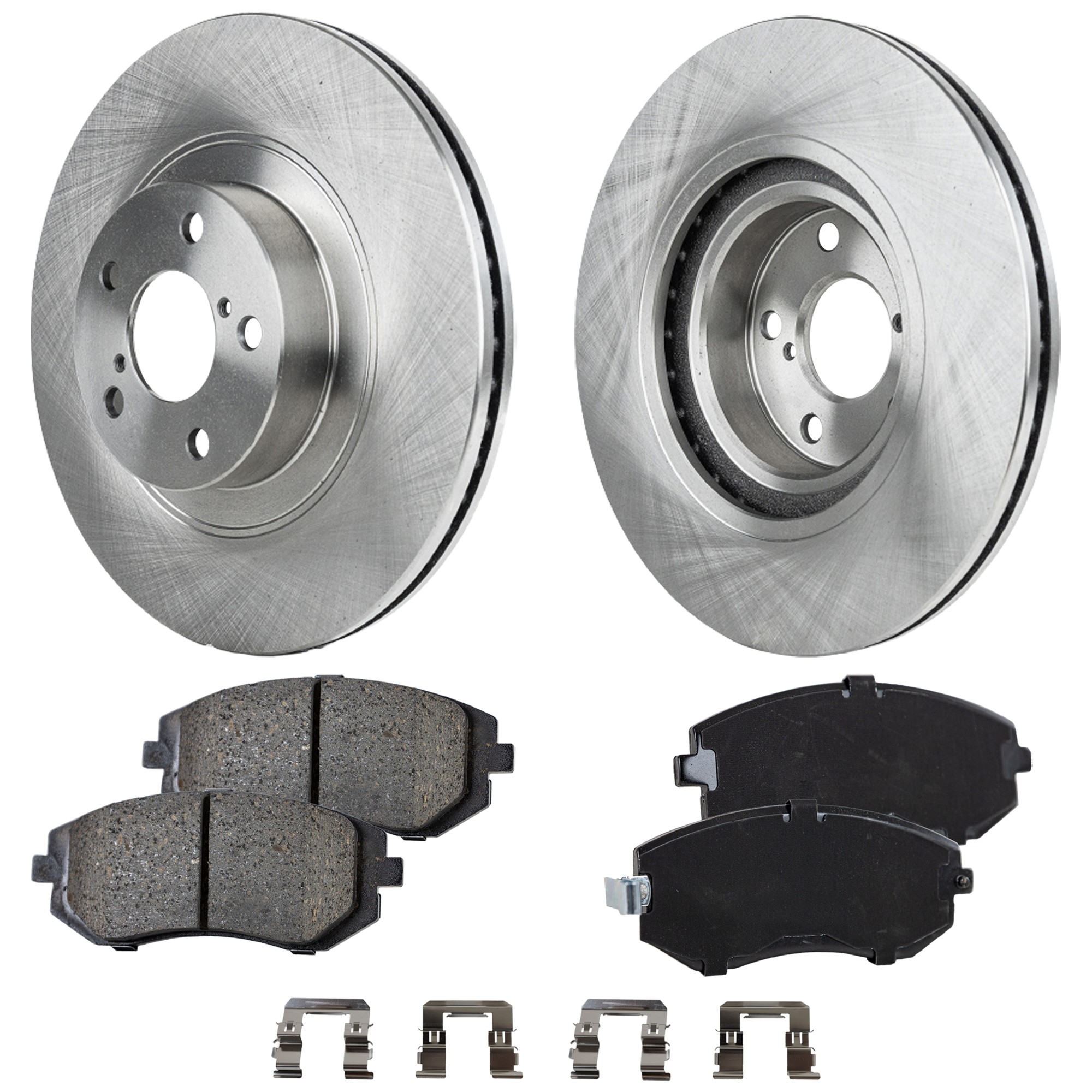 2-Wheel Set Front Brake Disc and Pad Kit, Plain Surface 293.4 mm, Includes (2) Disc and (2) Pad Set