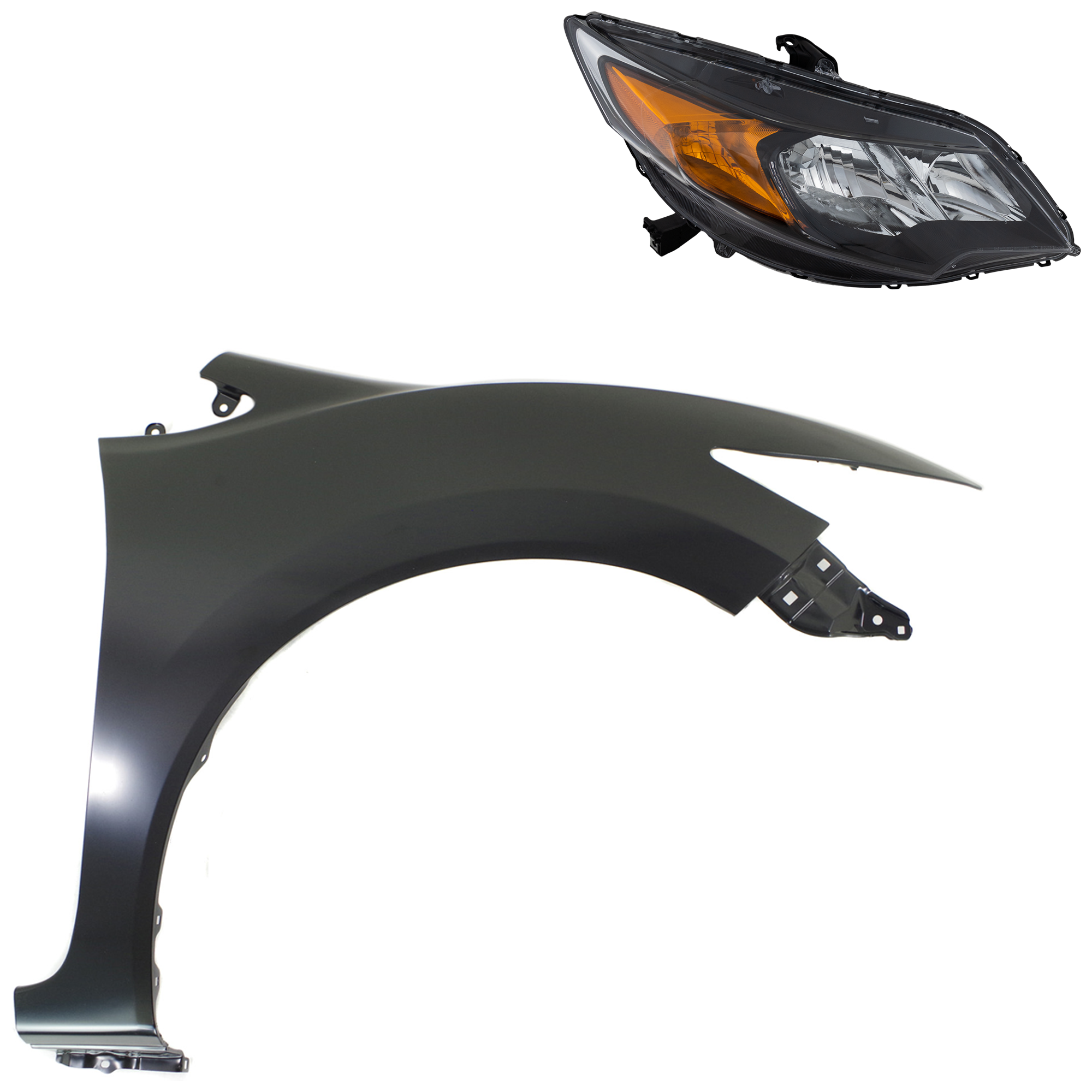 2-Piece Kit, Passenger Side Fender, Coupe, CAPA Certified, Includes (1) Fender and (1) Headlight - Image 2