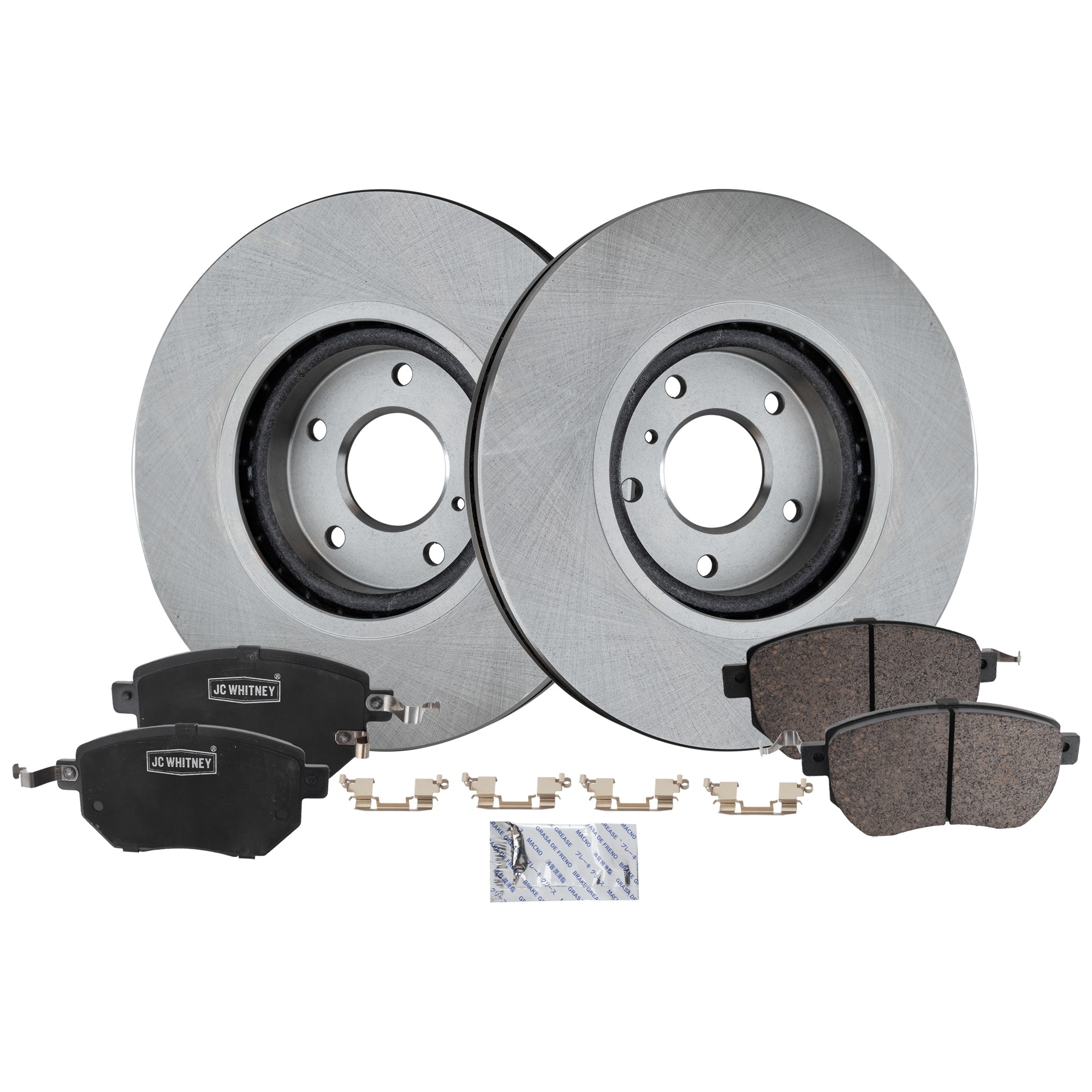 2-Wheel Set Front Brake Disc and Pad Kit, Plain Surface 5 Lugs 320.04 mm Ceramic Pro-Line Series, Includes (2) Disc and (1) Pad Set
