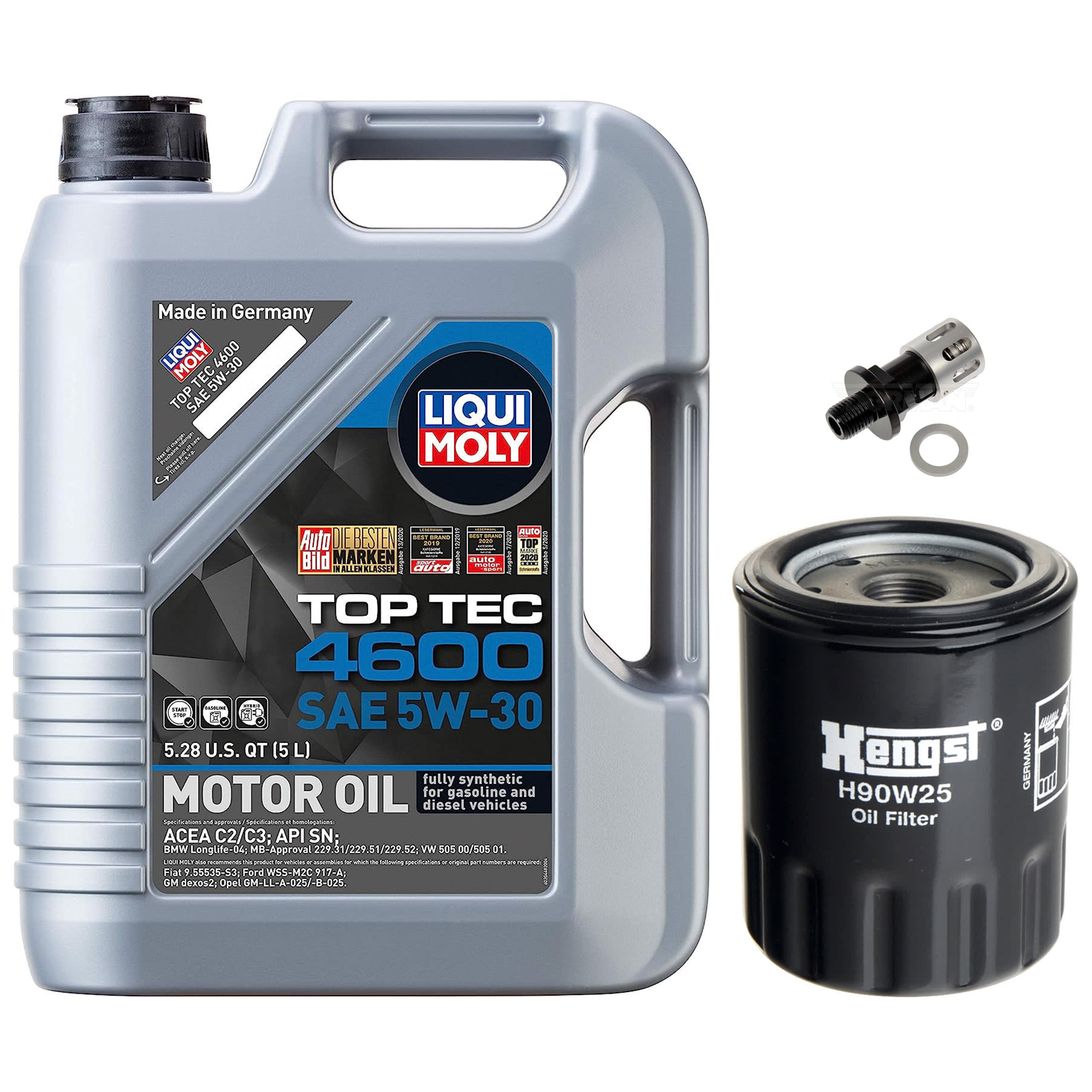 KIT-041026-187 3-Piece Kit Oil Filter, Spin-on, with Motor Oil and Oil Drain Plug - Image 2