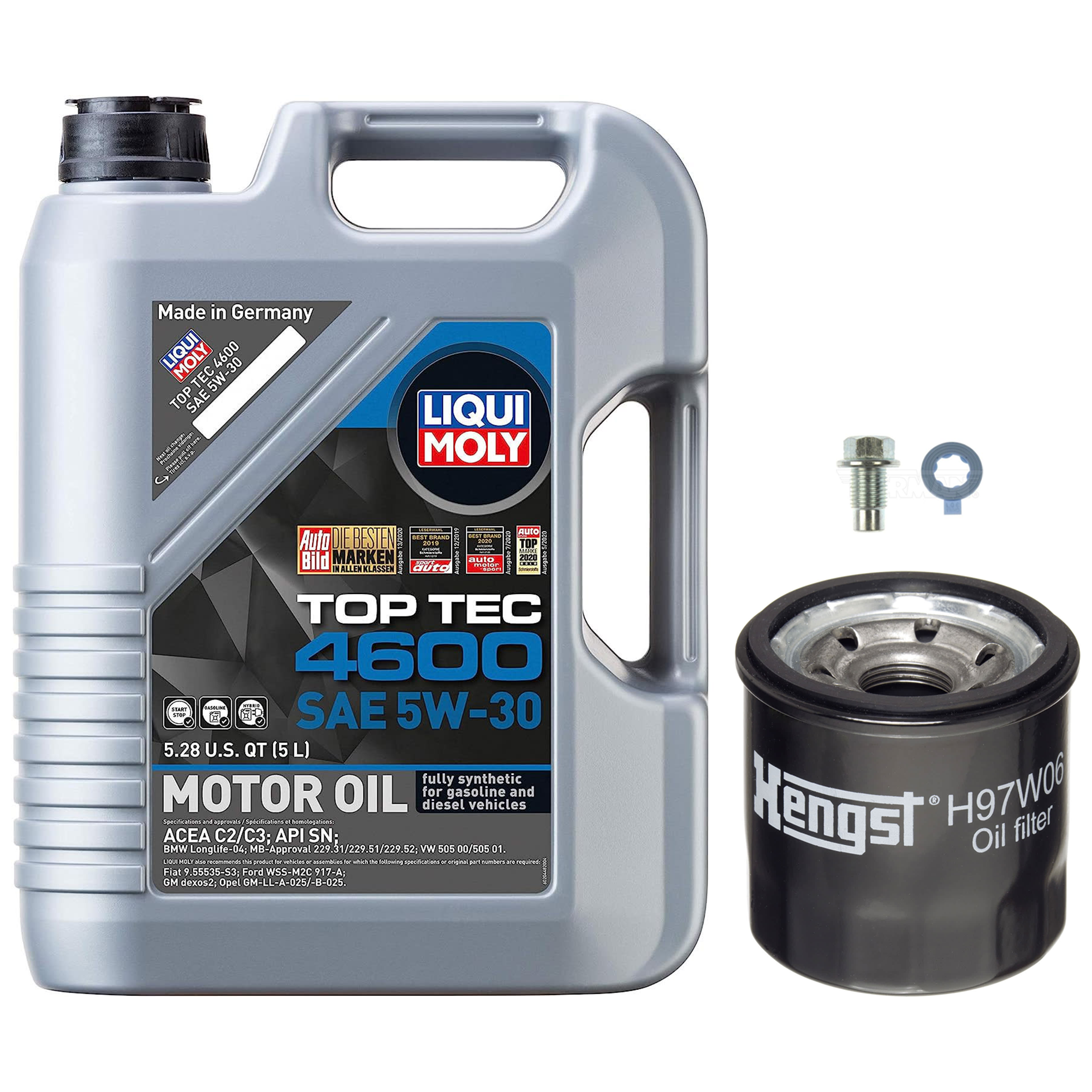 KIT-041026-238 3-Piece Kit Oil Filter, Spin-on, with Motor Oil and Oil Drain Plug - Image 2