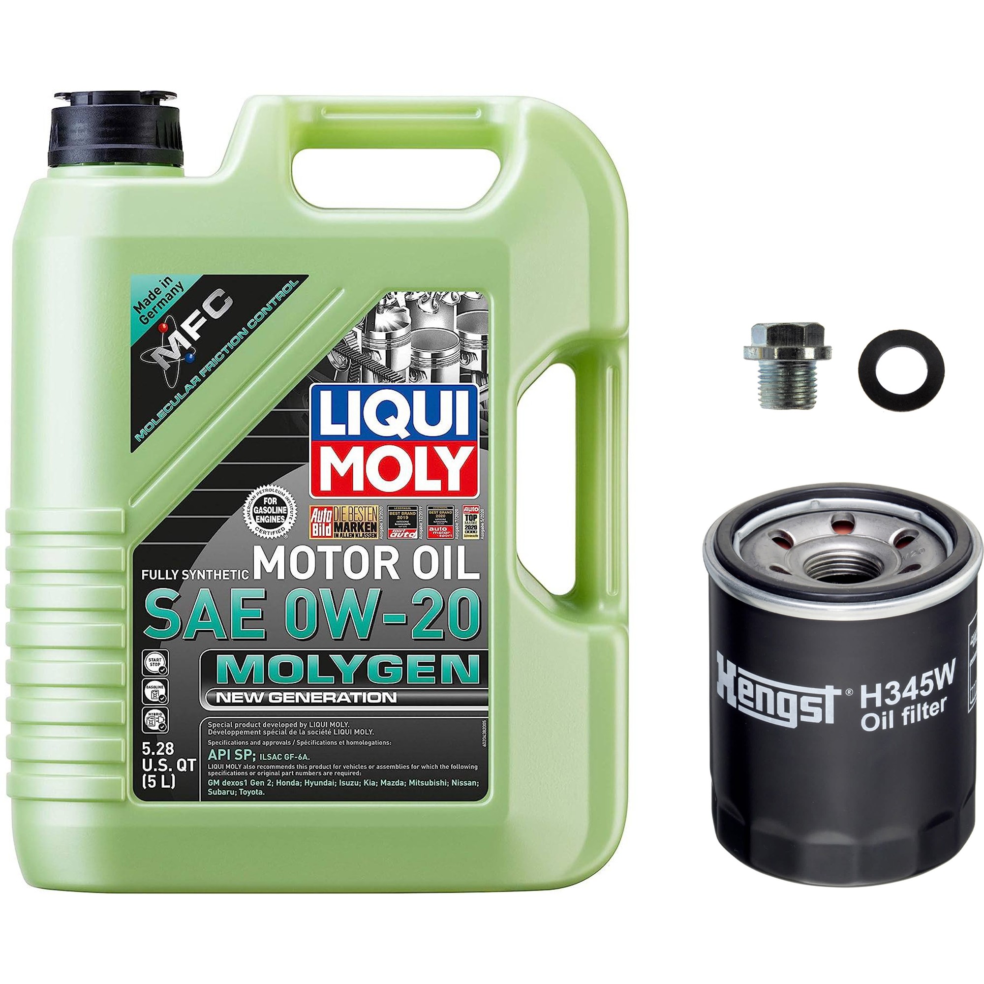 KIT-041026-402 3-Piece Kit Oil Filter, Spin-on, with Motor Oil and Oil Drain Plug