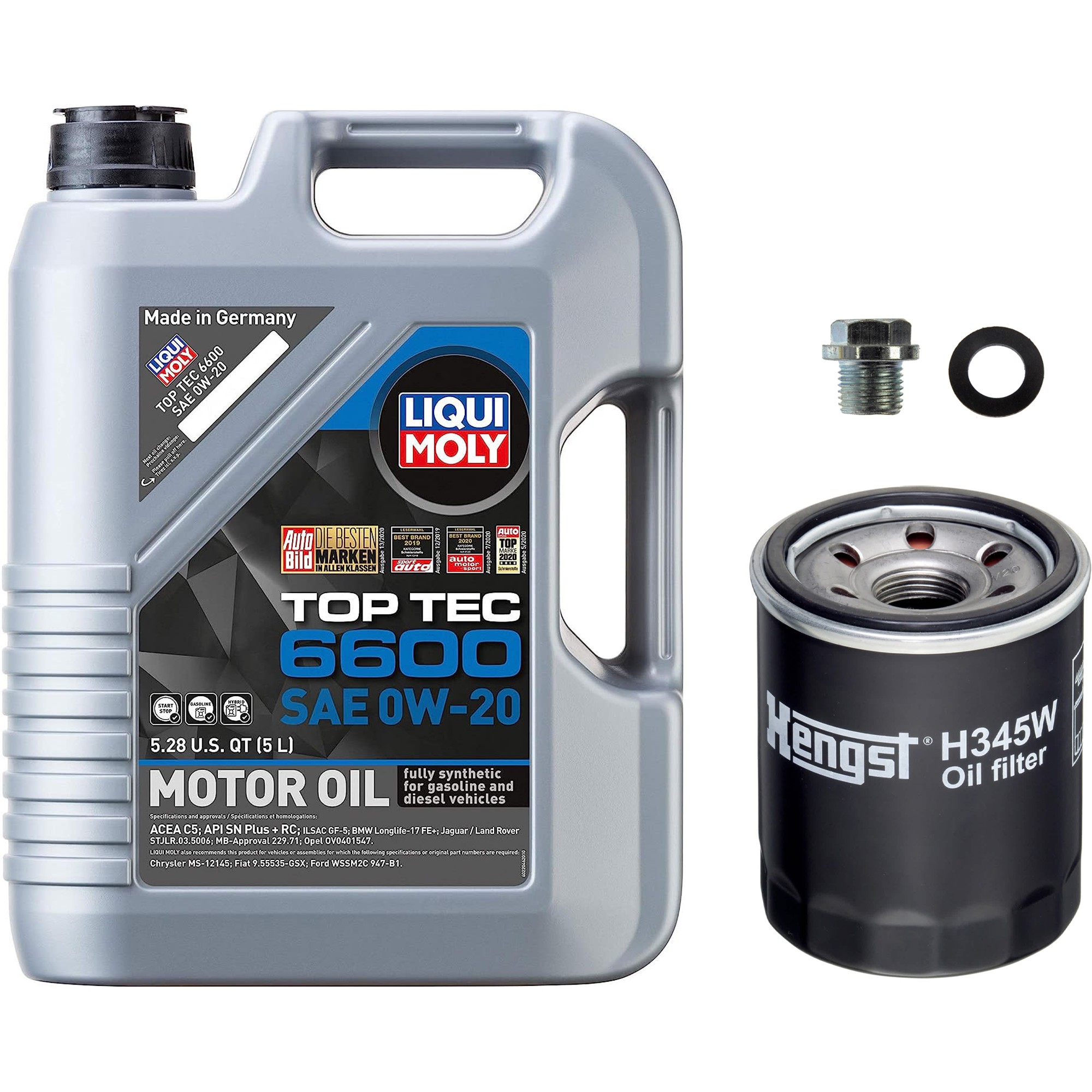 KIT-041026-403 3-Piece Kit Oil Filter, Spin-on, with Motor Oil and Oil Drain Plug