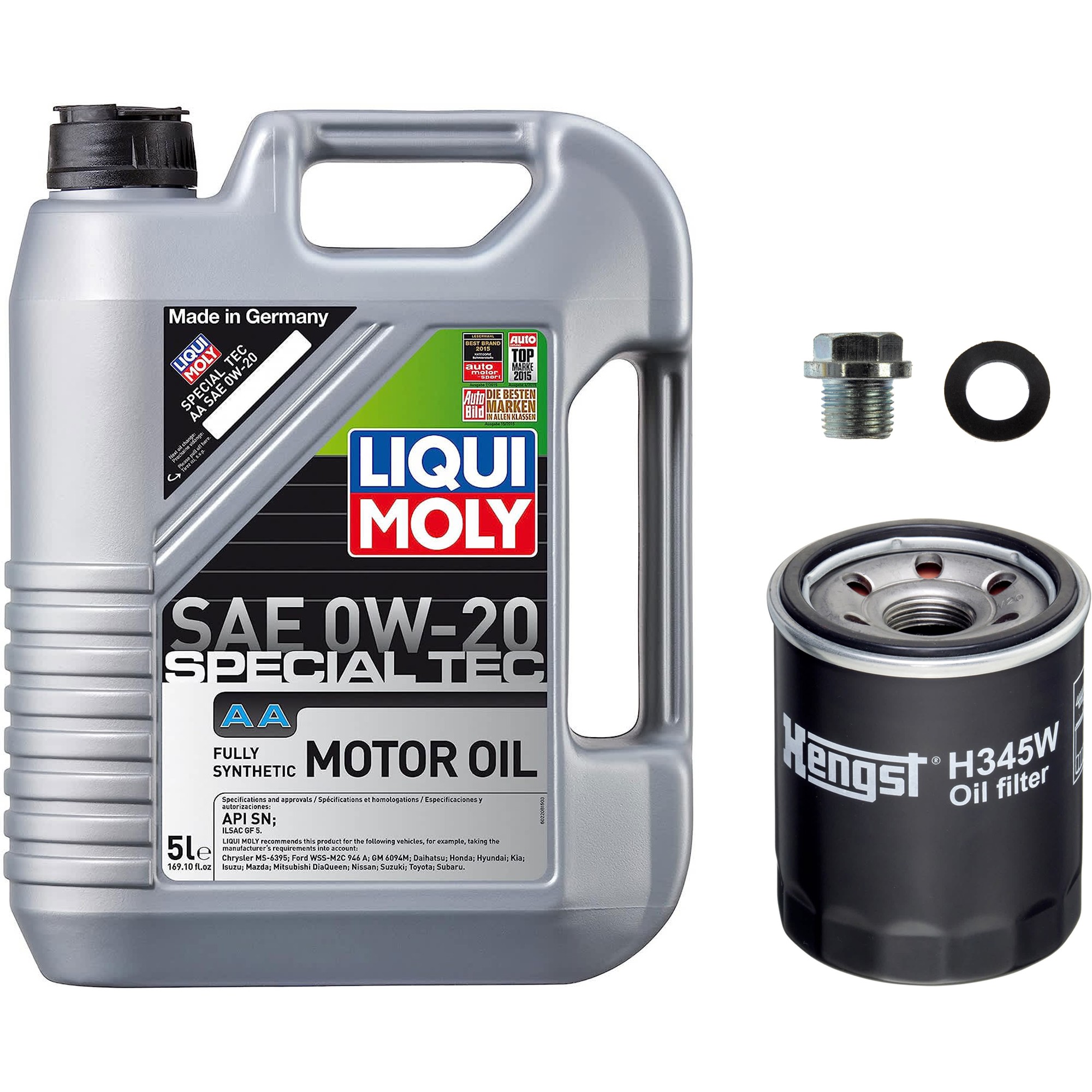 KIT-041026-404 3-Piece Kit Oil Filter, Spin-on, with Motor Oil and Oil Drain Plug