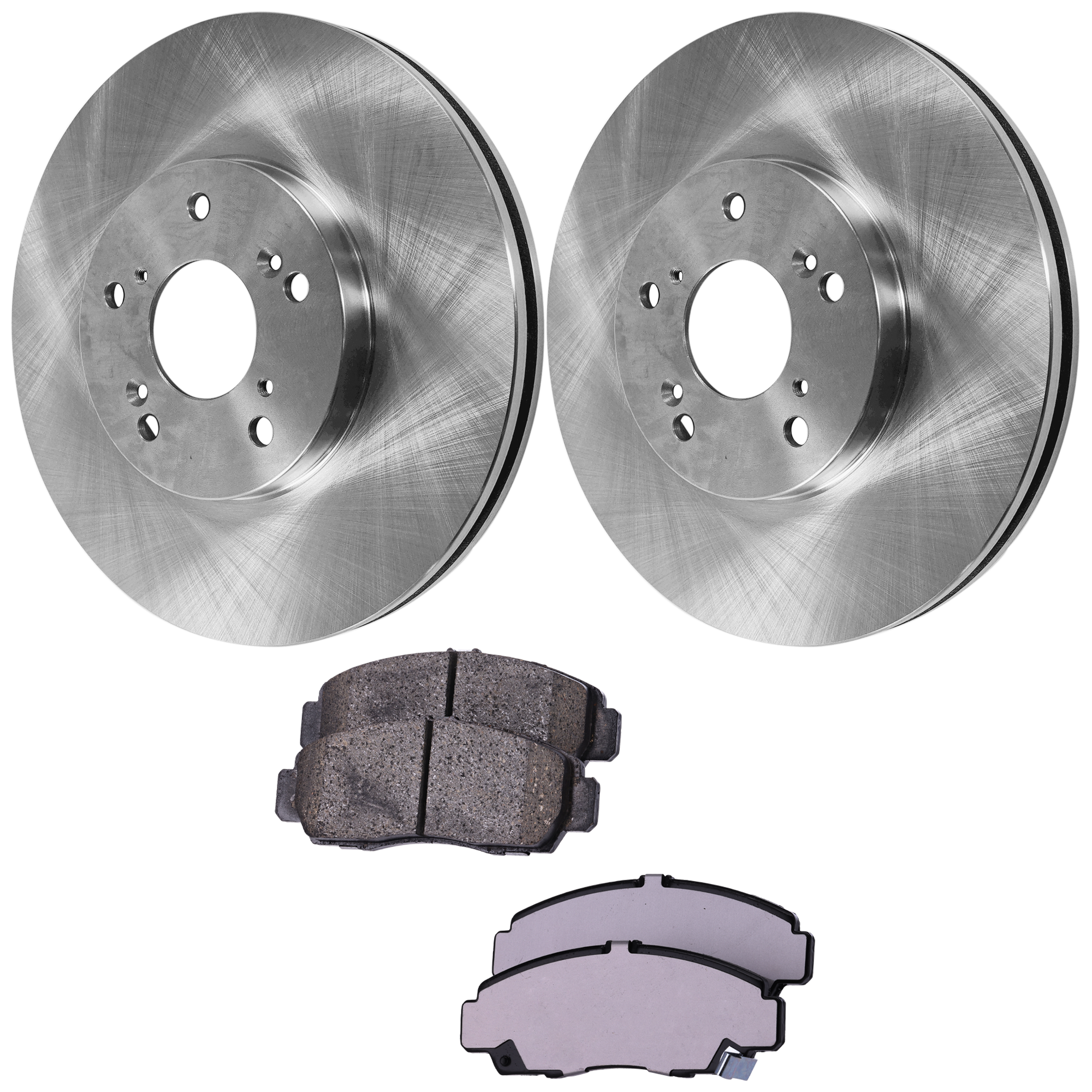 2-Wheel Set Front Brake Disc and Pad Kit, Plain Surface 5 Lugs 299.97 mm Ceramic Pro-Line Series, Includes (2) Brake Disc and (1) Brake Pad Set - Image 2
