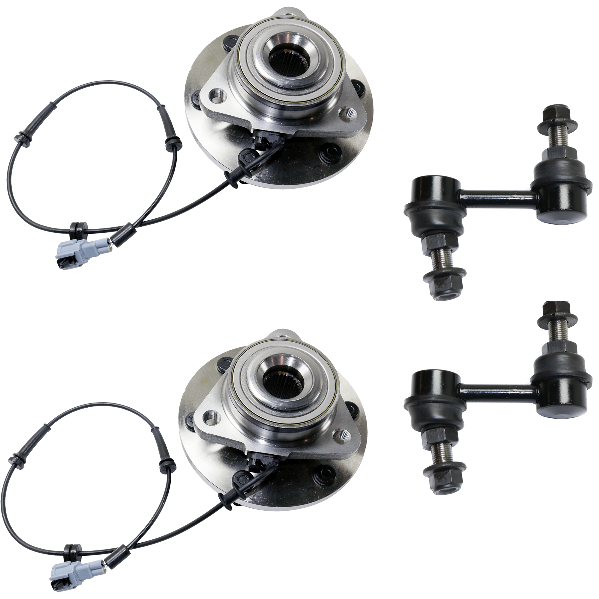 4-Piece Kit Front Suspension Kit, Includes (2) Sway Bar Link and (2) Wheel Hub - Image 2