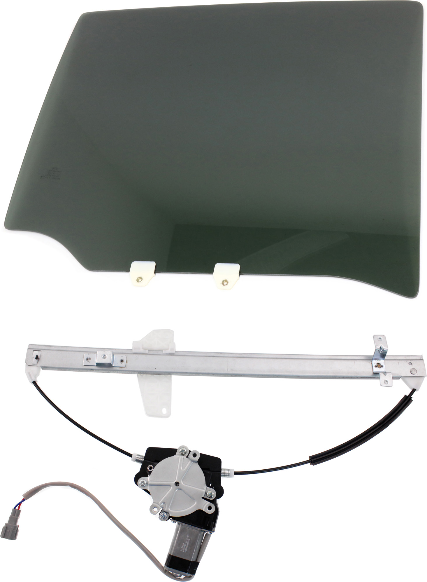 2-Piece Kit Sport Utility Rear, Driver Side Door Glass, Gray Tint Privacy, FD22145 YPYN, Includes (1) Door Glass and (1) Window Regulator