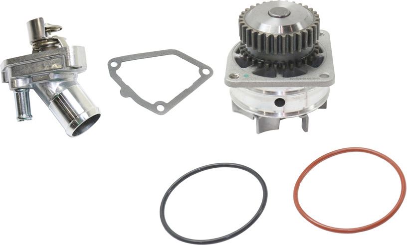 2-Piece Kit Water Pump, New, With Gasket, Includes (1) Thermostat and (1) Water Pump