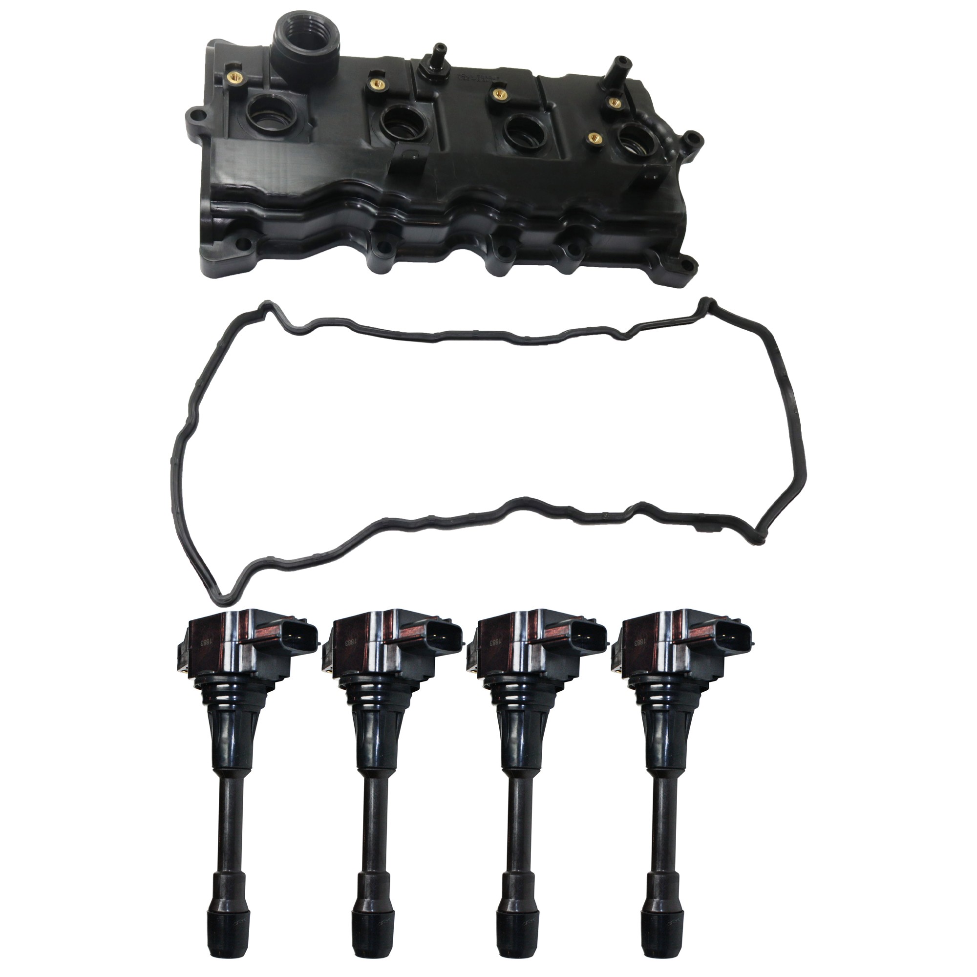 5-Piece Kit Valve Cover, 2.5L, 4Cyl, With Gasket, Includes (4) Ignition Coil and (1) Valve Cover