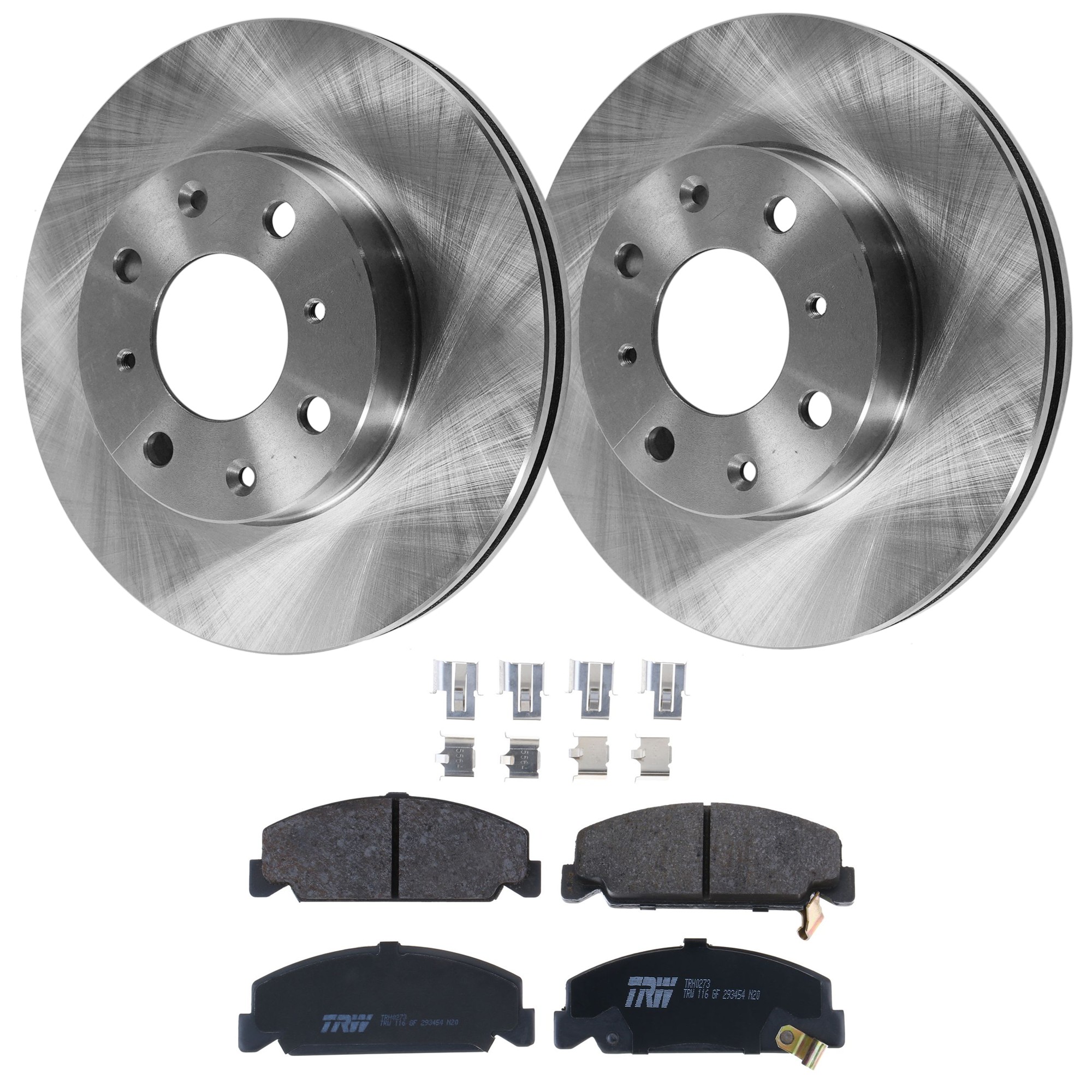 KIT-072924-1991 2-Wheel Set Front Brake Disc and Pad Kit, Plain Surface 4 Lugs 240.03 mm Semi-metallic, Includes (2) Disc and (1) Pad Set