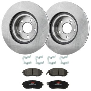 KIT-072924-4430 2-Wheel Set Front Brake Disc and Pad Kit, Plain Surface 5 Lugs 276.86 mm Ceramic, Includes (1) Brake Pad Set and (2) Brake Disc