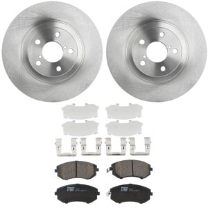 KIT-072924-4482 2-Wheel Set Front Brake Disc and Pad Kit, Plain Surface 5 Lugs 293.4 mm Ceramic, Includes (2) Brake Disc and (1) Brake Pad Set