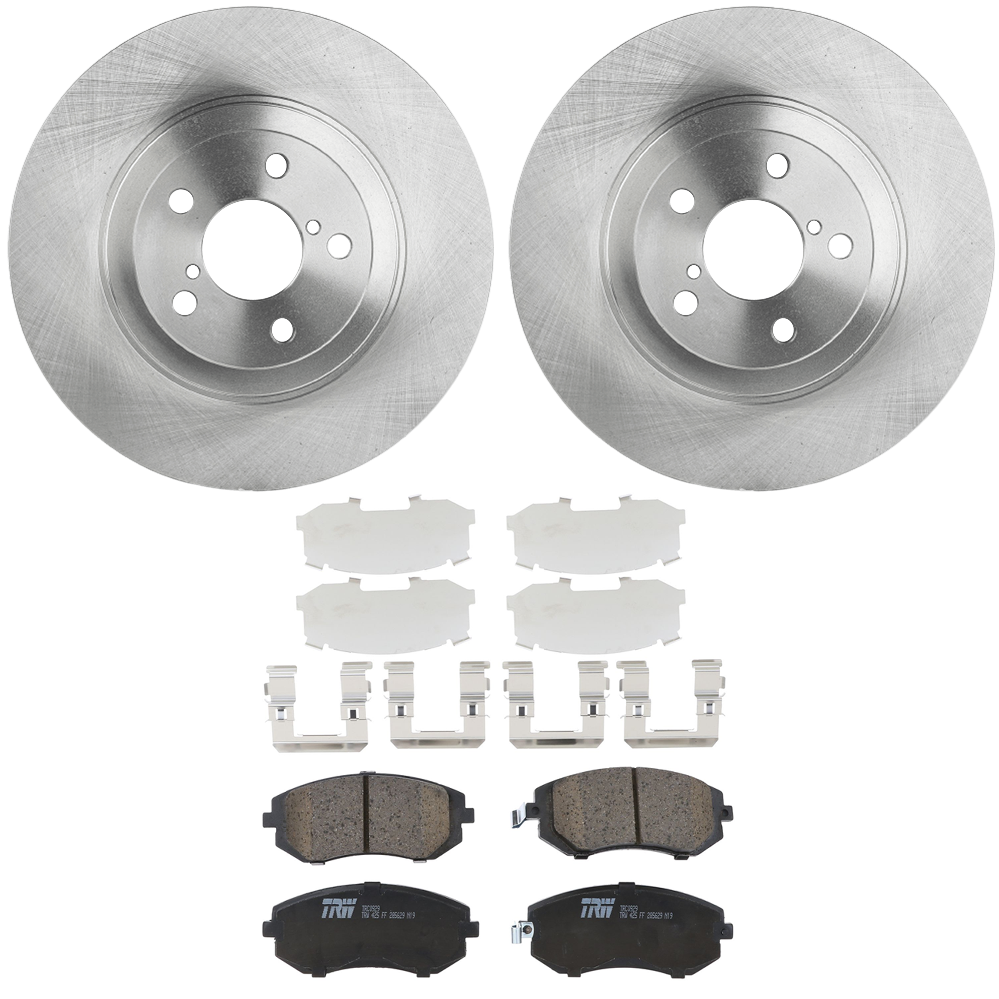 KIT-072924-4482 2-Wheel Set Front Brake Disc and Pad Kit, Plain Surface 5 Lugs 293.4 mm Ceramic, Includes (2) Brake Disc and (1) Brake Pad Set - Image 2