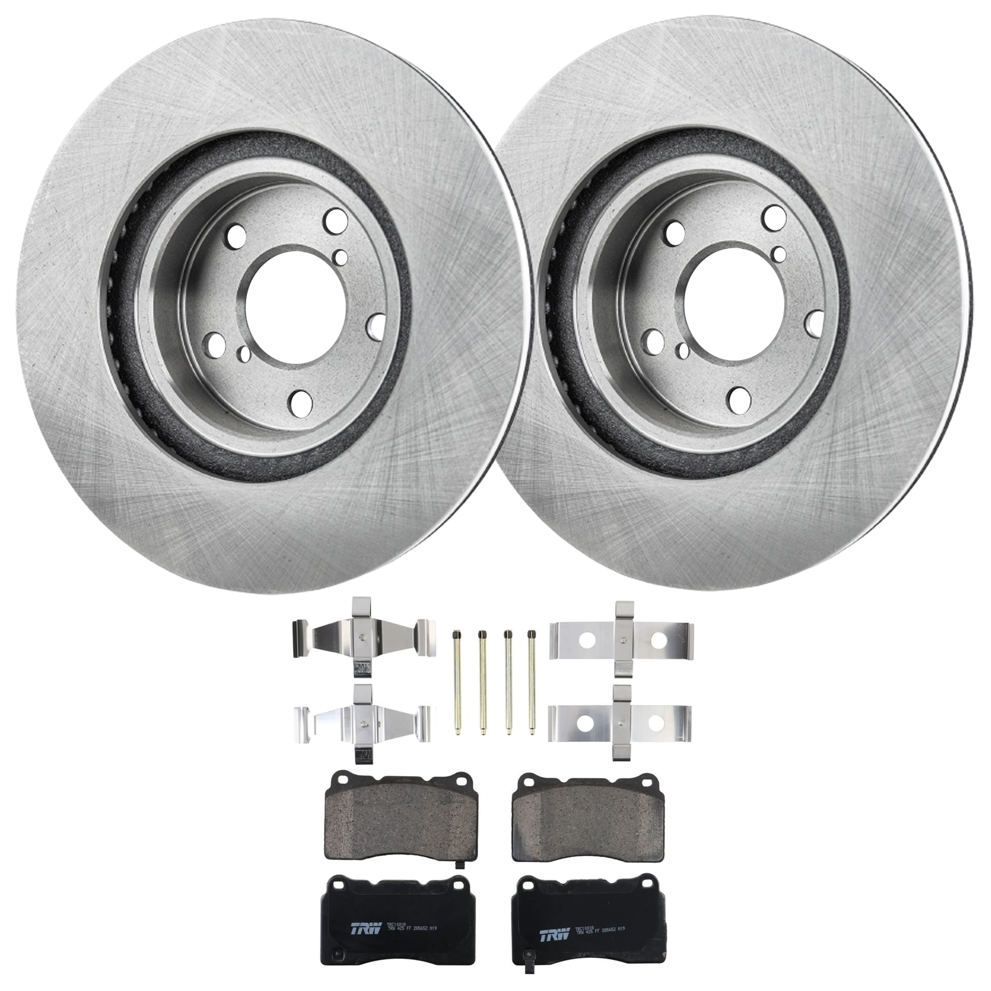 KIT-072924-4521 2-Wheel Set Front Brake Disc and Pad Kit, Plain Surface 5 Lugs 276.86 mm Ceramic, Includes (1) Brake Pad Set and (2) Brake Disc