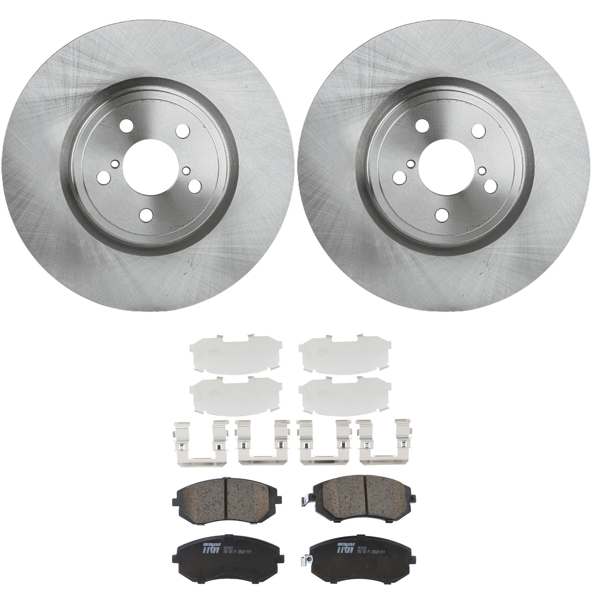 KIT-072924-4540 2-Wheel Set Front Brake Disc and Pad Kit, Plain Surface 5 Lugs 316.48 mm Ceramic, Includes (2) Brake Disc and (1) Brake Pad Set