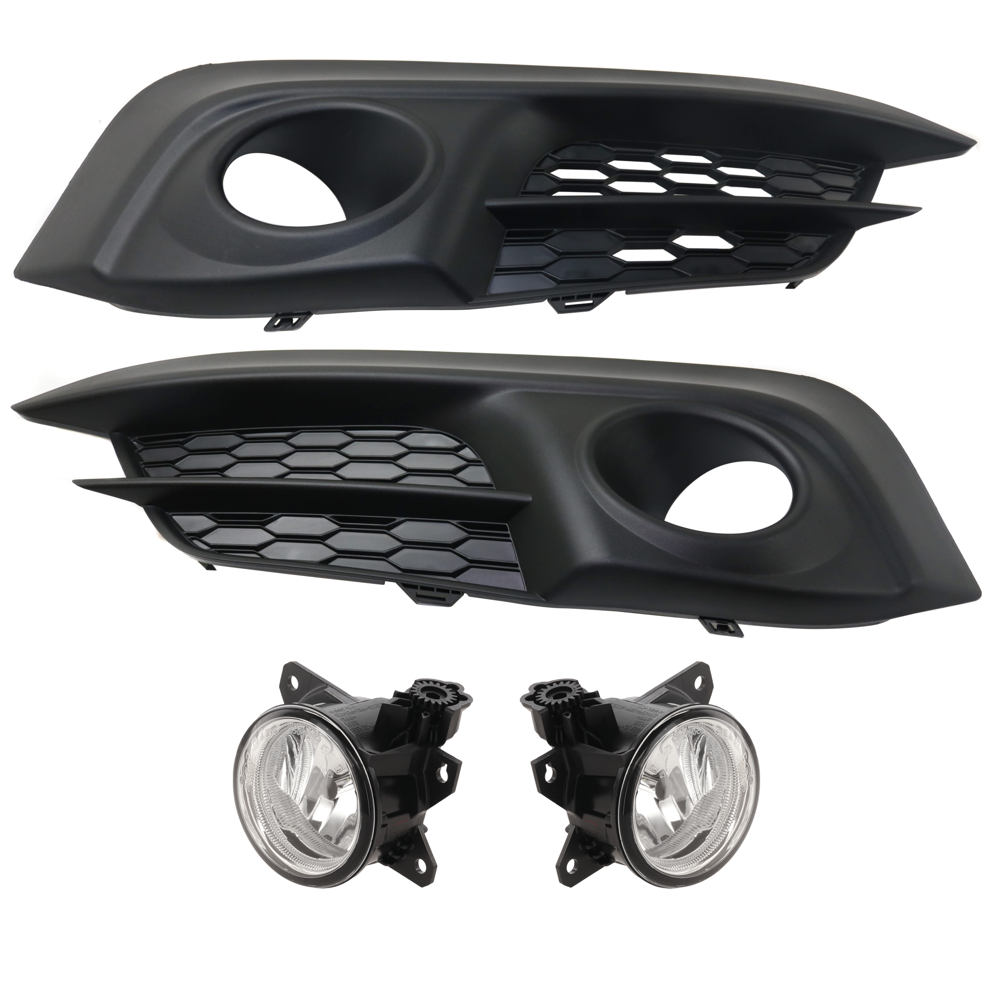 4-Piece Kit, Front, Driver and Passenger Side Halogen Fog Light, With bulb(s), Includes (2) Fog Light and (2) Fog Light Trim - Image 2