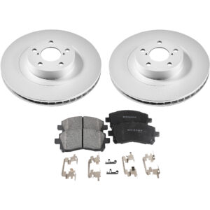 KIT-091421-17 2-Wheel Set Front Brake Disc and Pad Kit, Plain Surface 5 Lugs Ceramic SureStop OE Replacement, Includes (2) Disc and (1) Pad Set