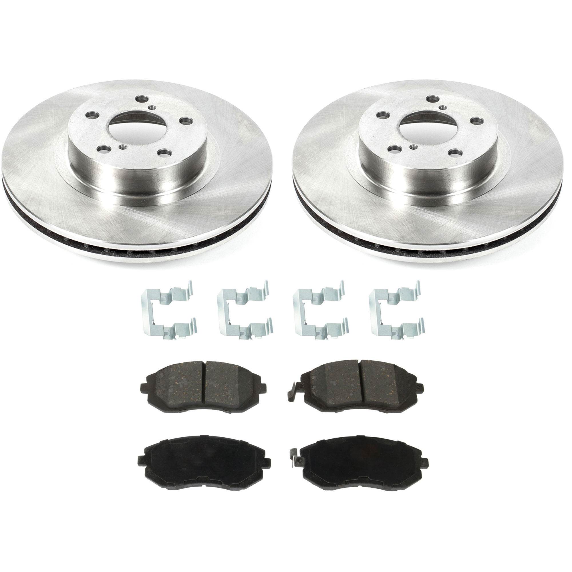 KIT-091421-252 2-Wheel Set Brake Disc and Pad Kit, Plain Surface 5 Lugs Ceramic Autospecialty By Powerstop, Includes (2) Disc and (1) Pad Set