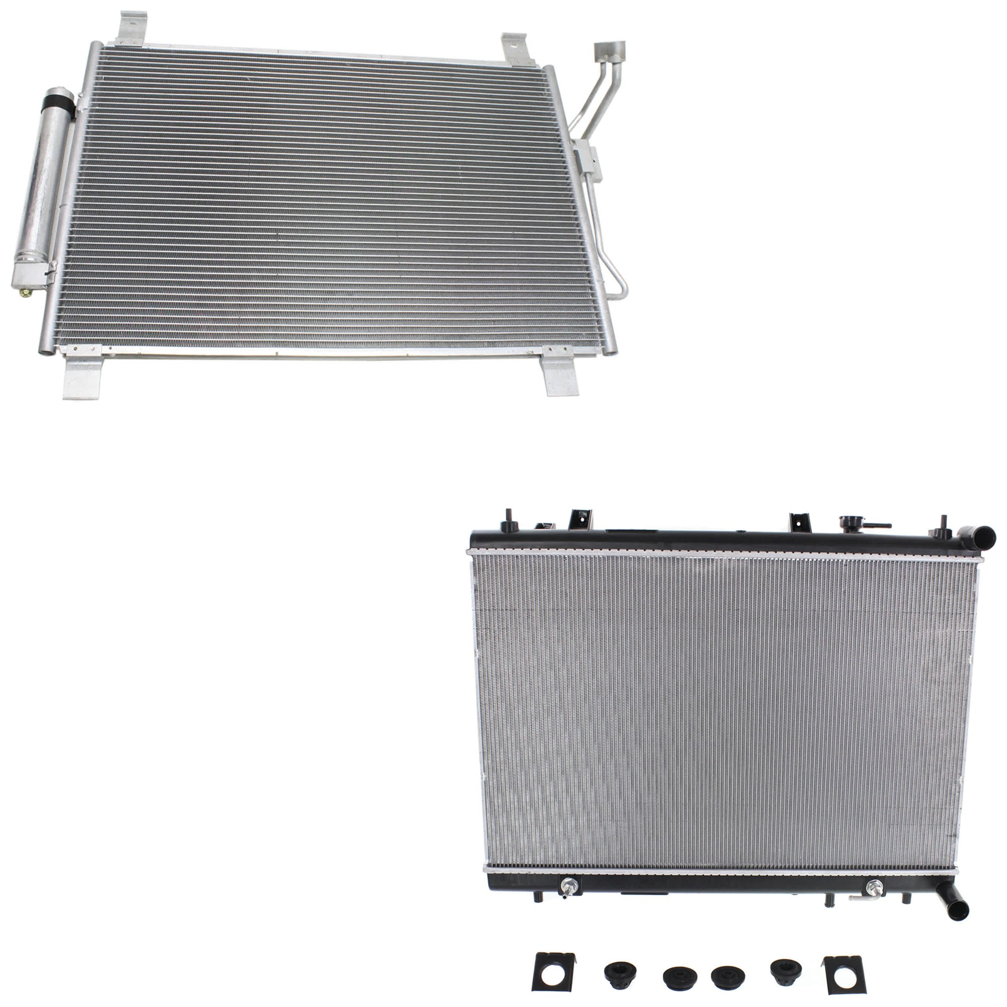 2-Piece Kit Radiator, 2.5L/3.5L Eng., includes A/C Condenser