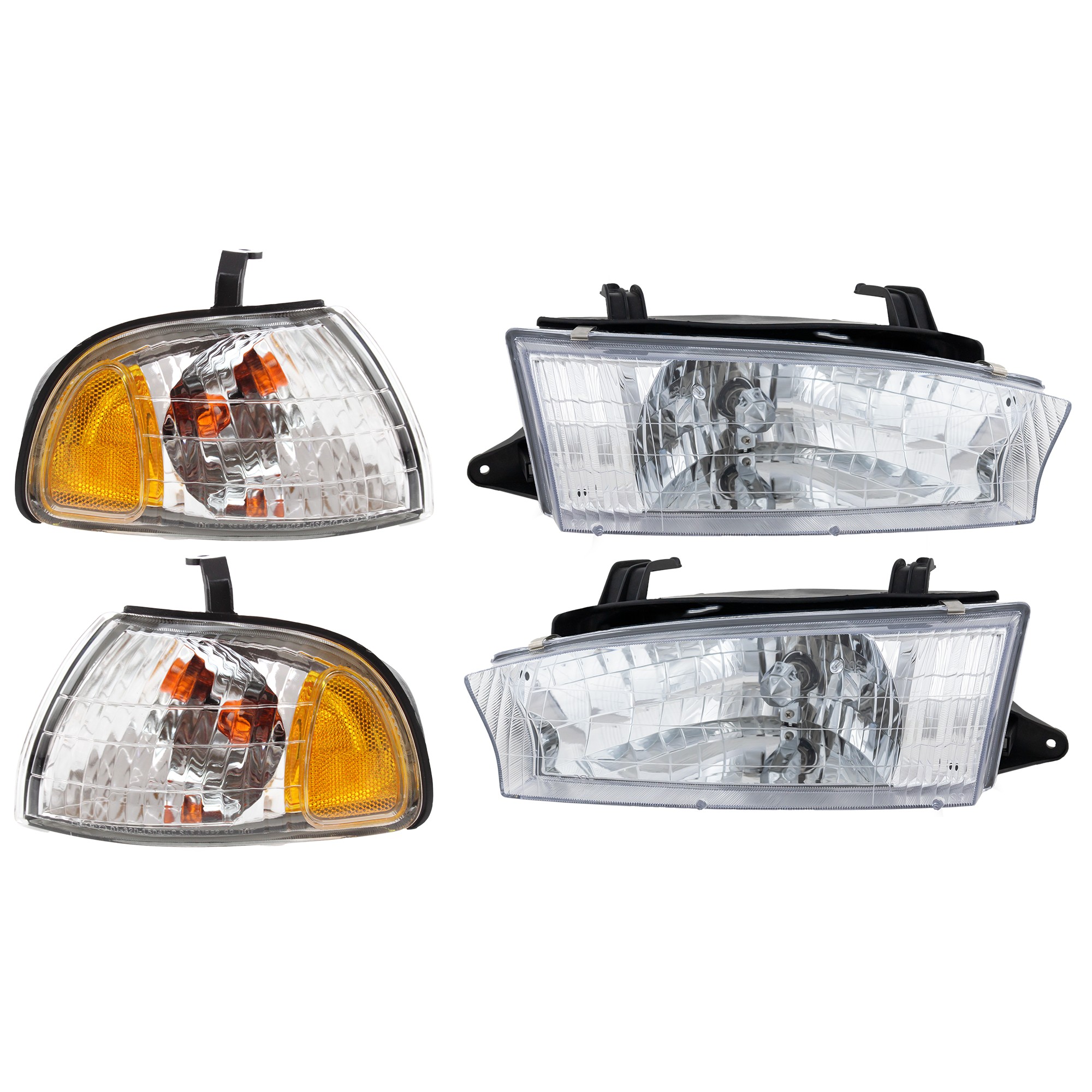 4-Piece Kit Driver and Passenger Side Halogen Headlight, With bulb(s), OE Replacement, Includes (2) Turn Signal Light and (2) Headlight