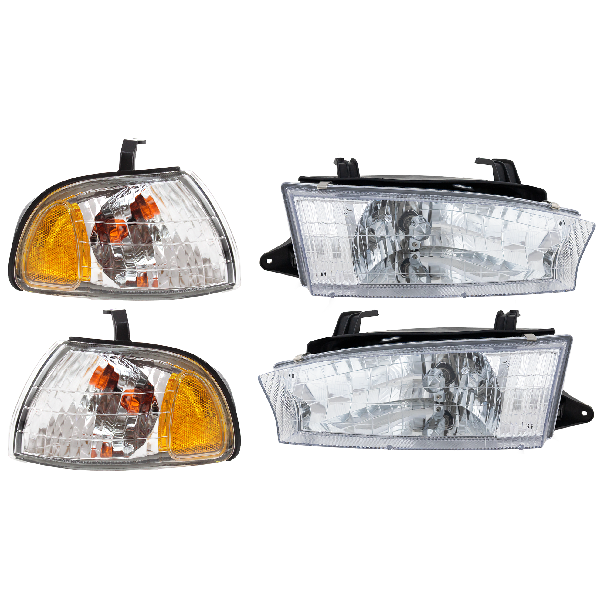 4-Piece Kit Driver and Passenger Side Halogen Headlight, With bulb(s), OE Replacement, Includes (2) Turn Signal Light and (2) Headlight - Image 2