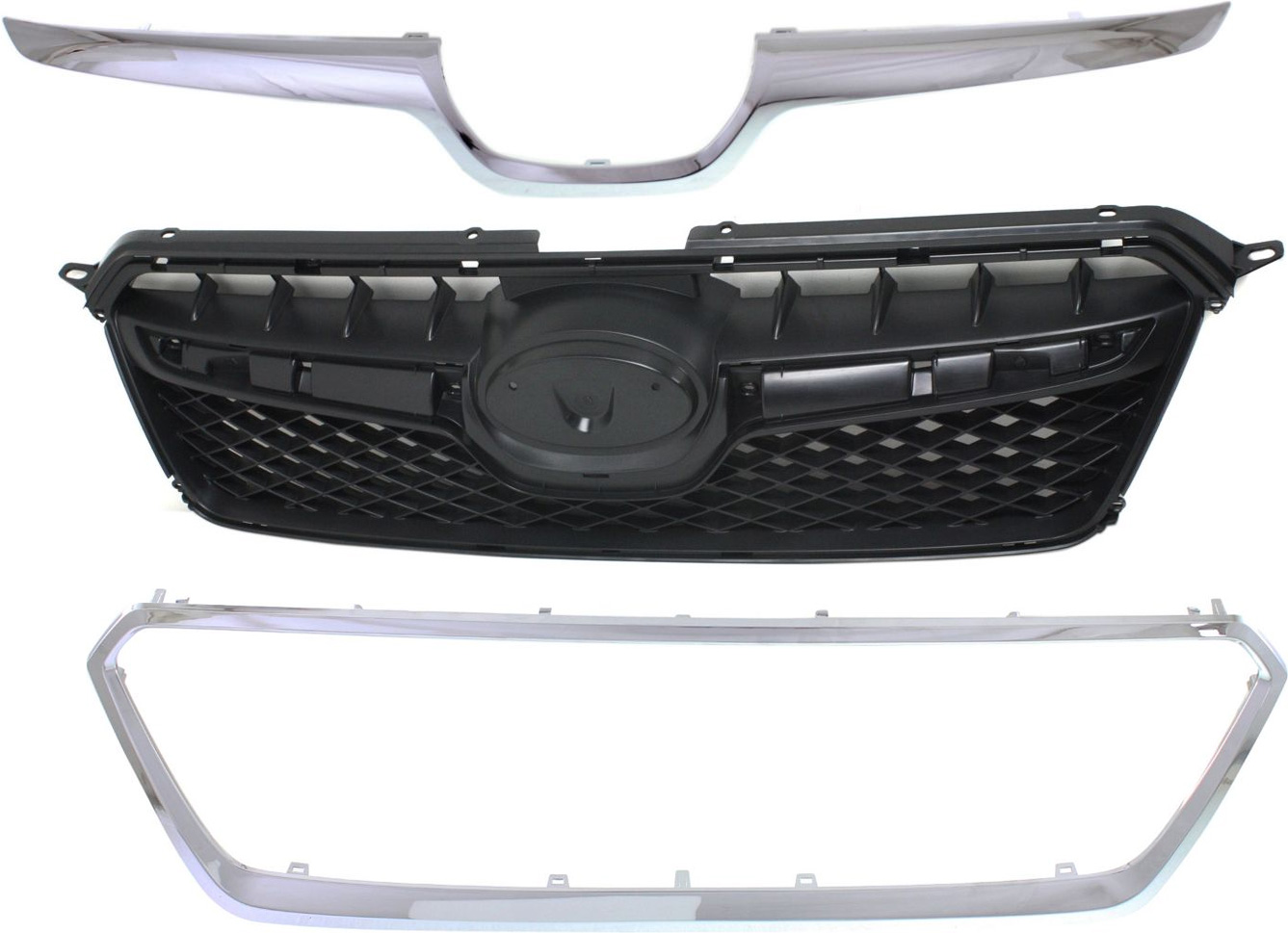 3-Piece Kit, Grille Black, Includes (1) Grille Shell and Insert and (2) Grille Trim